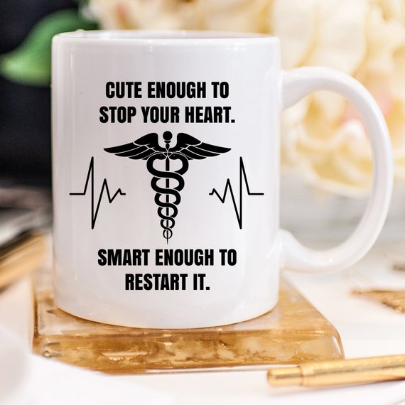 Funny Nurse Mug featuring humorous text, perfect for coffee lovers and nurses, showcasing a vibrant design.