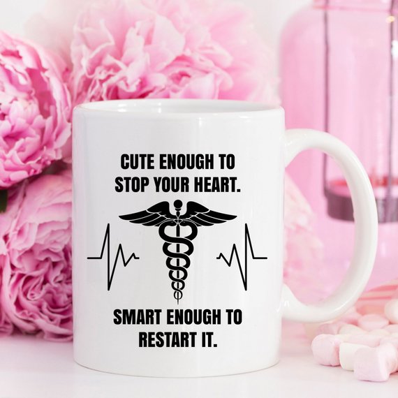 Funny Nurse Mug featuring humorous text, perfect for coffee lovers and nurses, showcasing a vibrant design.