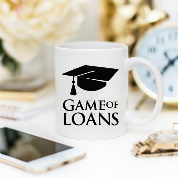 Game Of Loans 11oz Ceramic Coffee Mug with a humorous design, perfect for coffee lovers and gift-giving.