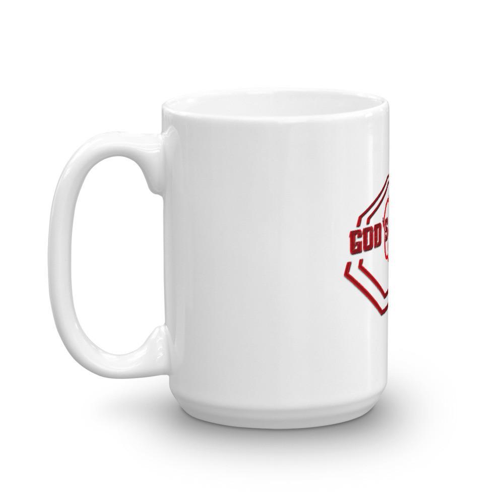 A sturdy white ceramic mug with a glossy finish, perfect for coffee or tea, showcasing its durability and stylish design.