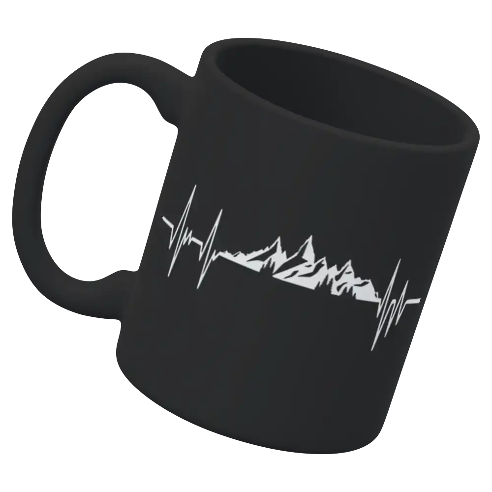 A stylish Heartbeat V2 11oz Mug featuring vibrant UV printed designs, perfect for hot and cold beverages.