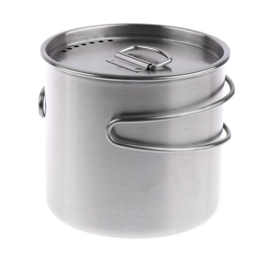 High Quality 500ml Stainless Steel Camping Cup with Lid, featuring a folding handle and vent holes.