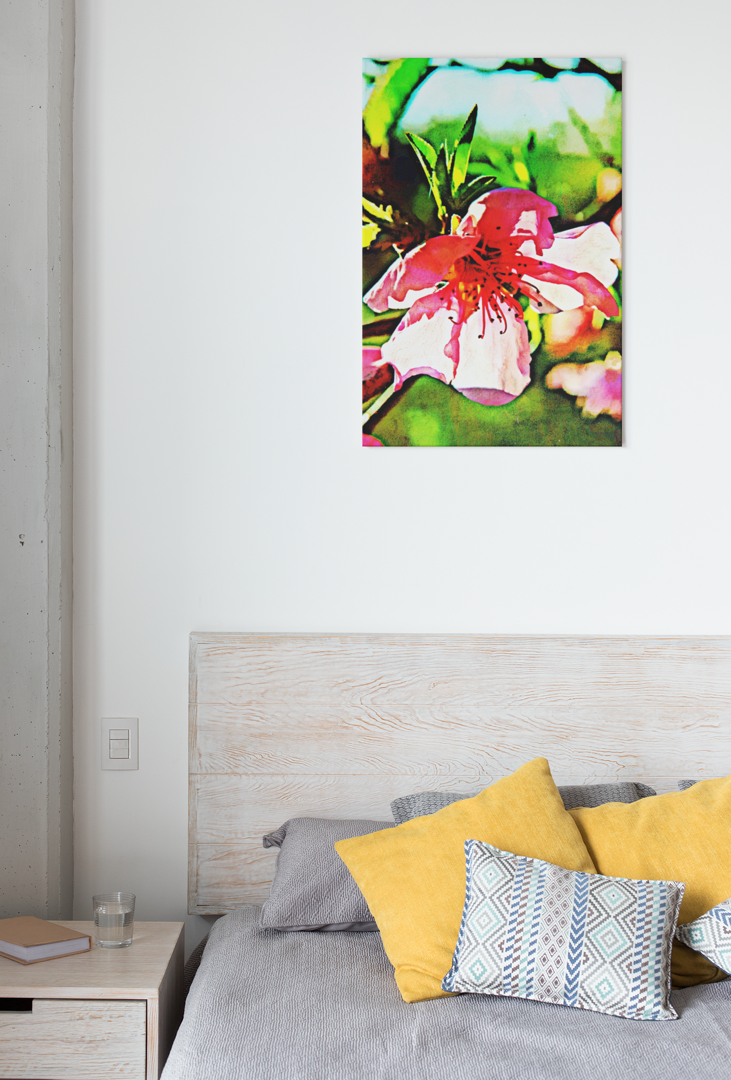 Lakeside Flowers Abstract Pop Art Print featuring vibrant floral designs in an abstract style, perfect for home decor.