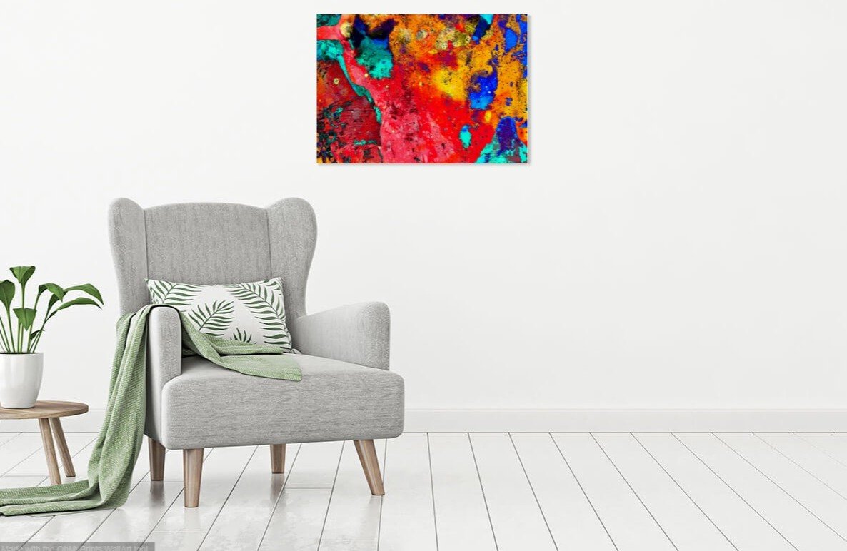 Looking For Reds Digital Abstract Pop Art Canvas Print featuring vibrant colors and modern abstract design, perfect for home or office decor.