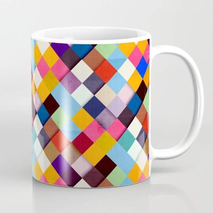 A stylish 15-ounce ceramic coffee mug with wrap-around art and a large handle, perfect for hot or cold beverages.