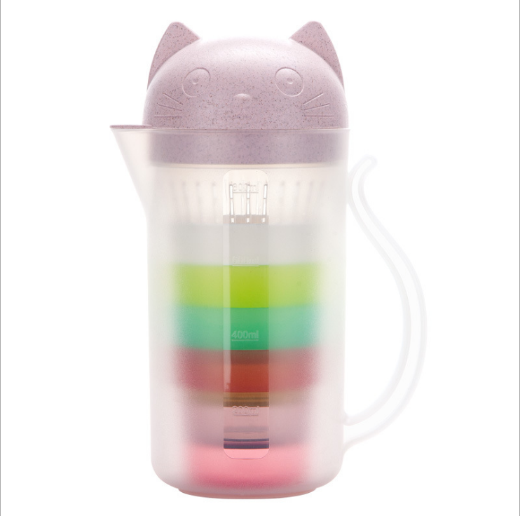 Portable heat-resistant explosion-proof kettle with a cute kitten design, featuring an internal filter and eco-friendly materials.