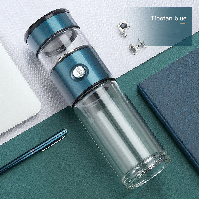 Stainless Steel Thermo Cup with tea-water separation design, showcasing its sleek and modern appearance.