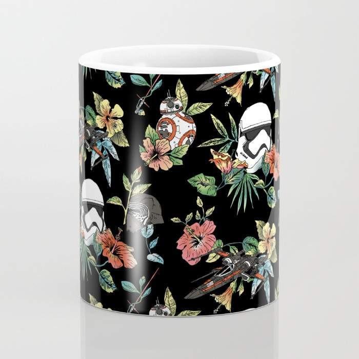 A vibrant 15-ounce ceramic mug featuring wrap-around floral art and a large handle, perfect for hot or cold beverages.