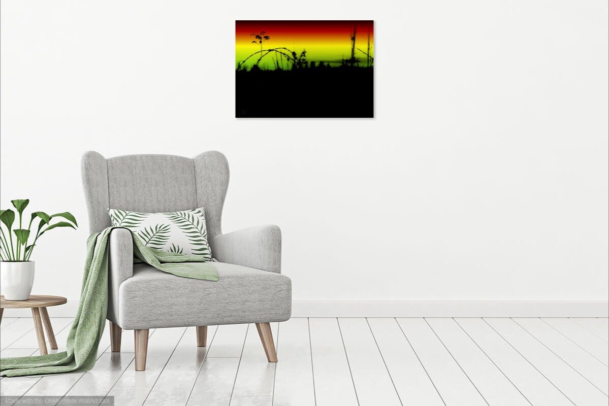 Tumbling Down Modern Abstract Sunset Pop Art Canvas Print showcasing vibrant sunset colors in an abstract design, perfect for home decor.