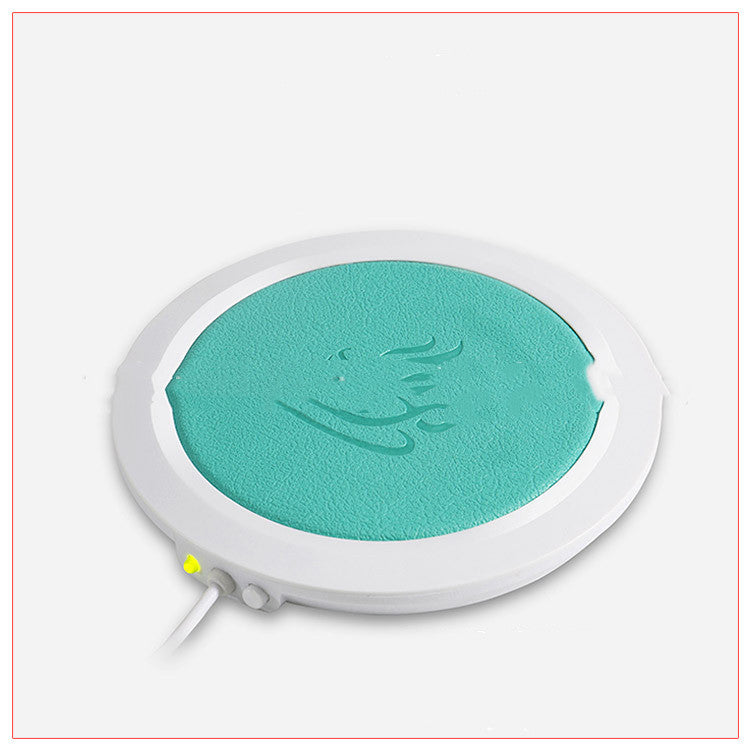 USB powered cup warmer mat pad for keeping beverages warm, featuring a modern design and available in multiple colors.