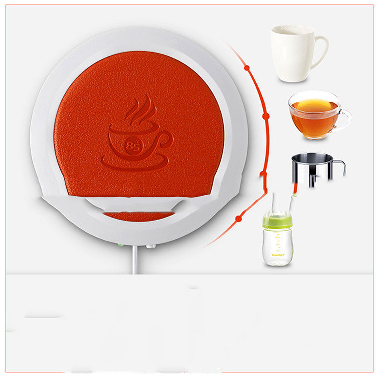 USB powered cup warmer mat pad for keeping beverages warm, featuring a modern design and available in multiple colors.