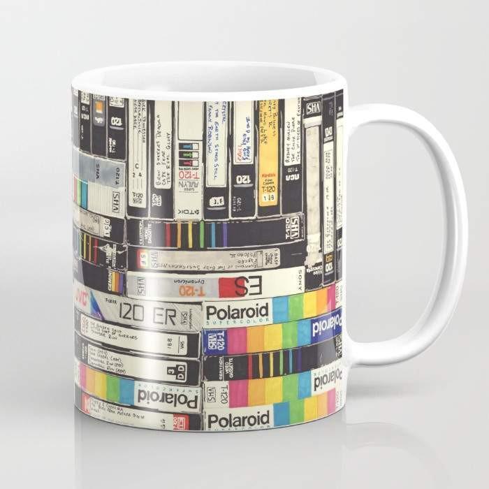 Alt text: Mug with VHS cassette design