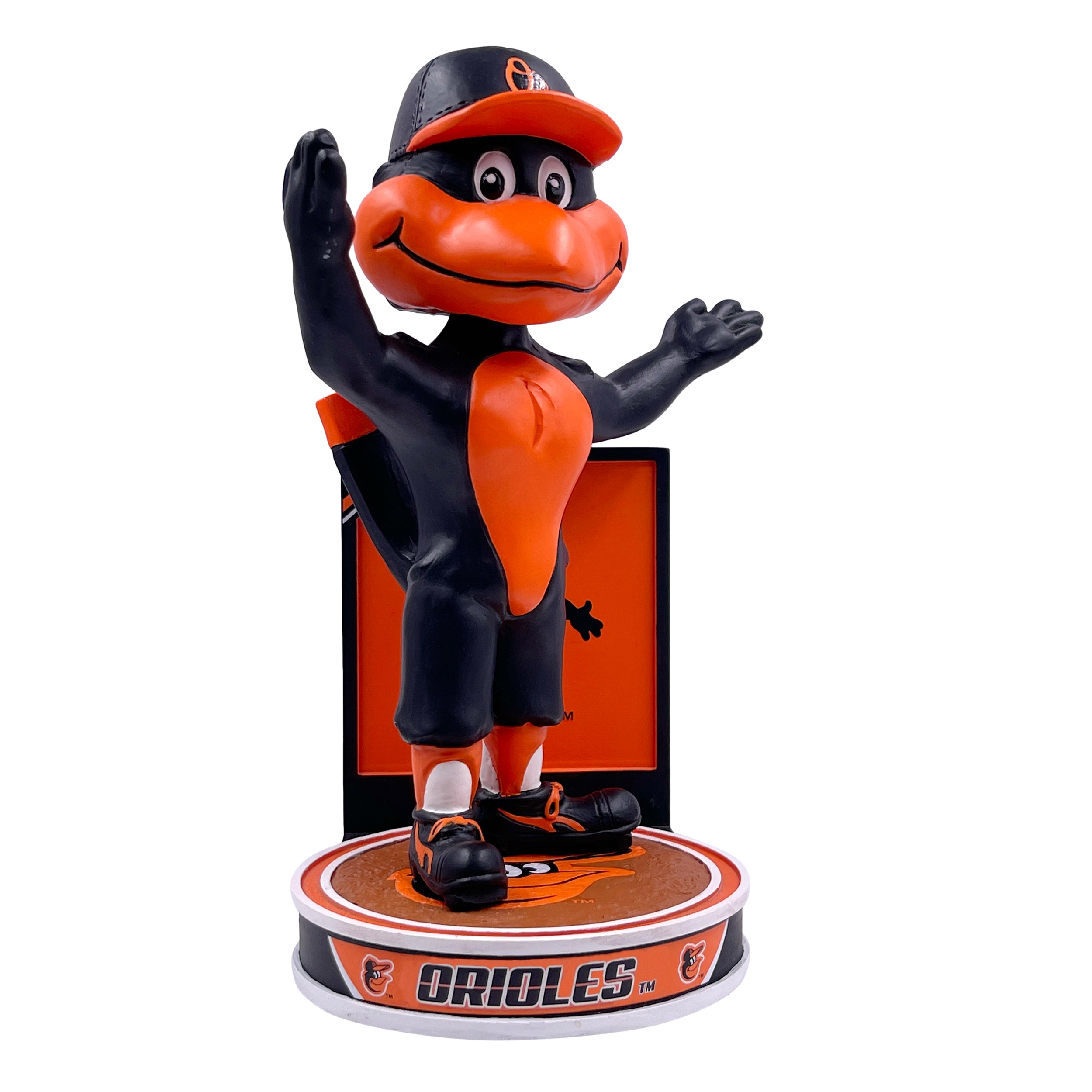 Baltimore Orioles Hero Series Mascot Bobblehead, 8 inches tall, showcasing vibrant team colors and detailed design.