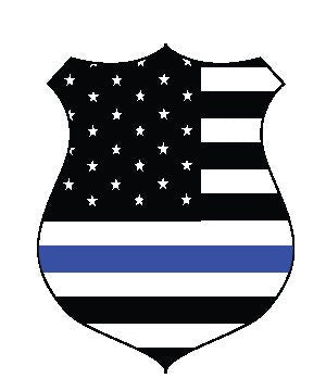 Blue Lives Matter American Flag decal sticker for police cars and trucks, featuring a thin blue line design on premium vinyl.