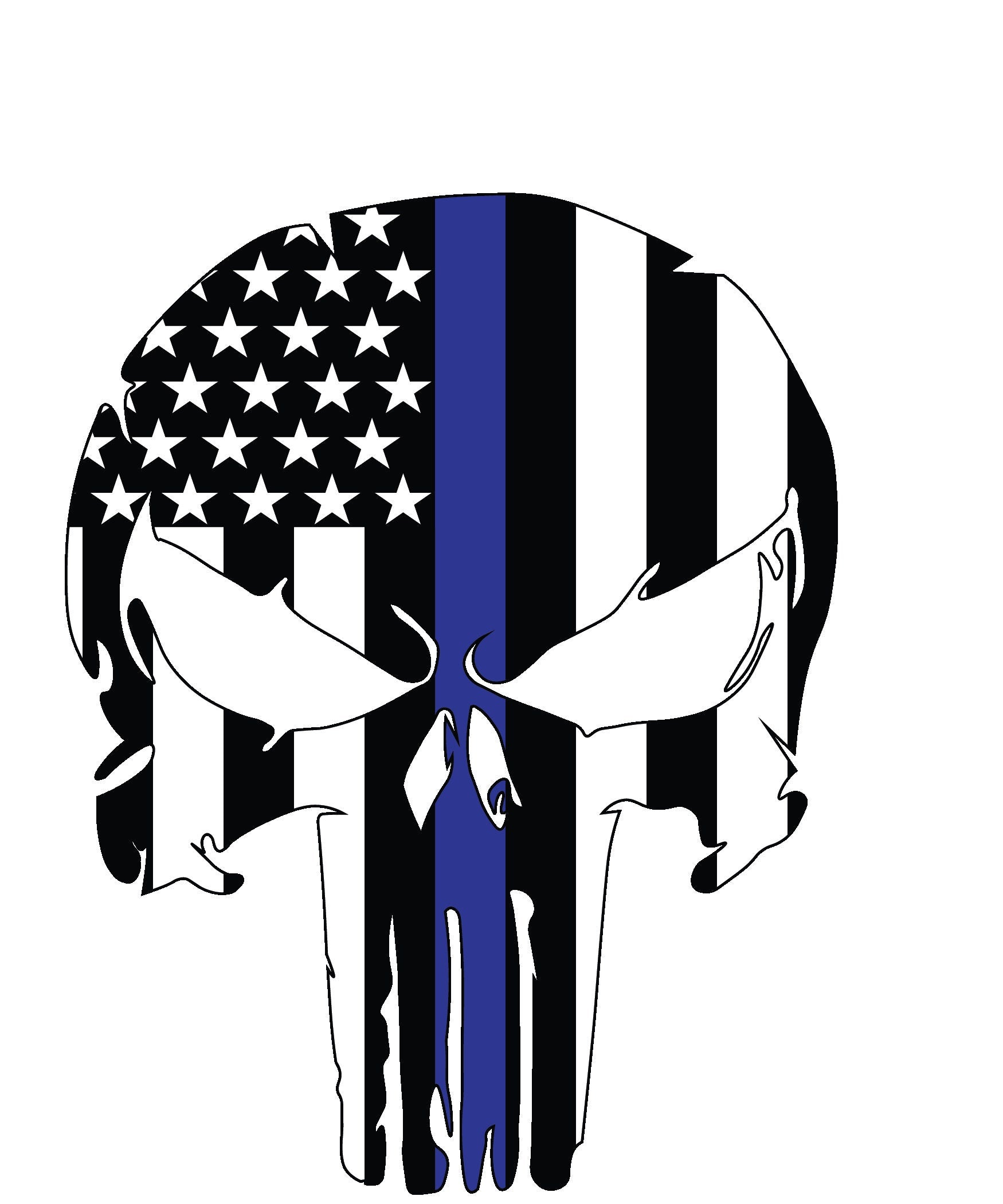 Blue Lives Matter Police USA Thin Line Flag Car Decal Sticker on a vehicle, showcasing support for law enforcement.