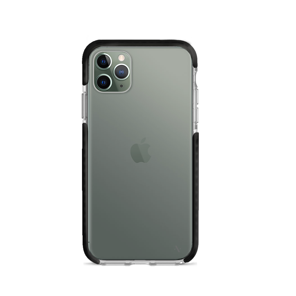 Bump Series iPhone 11 Pro Max Clear Case showcasing its slim design and impact-absorbing materials.