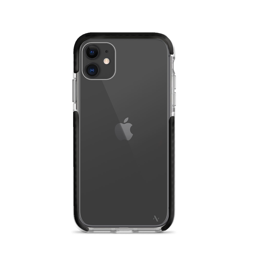 Bump Series iPhone 12 Mini Clear Case showcasing its slim design and impact-absorbing materials, perfect for protection and personalization.