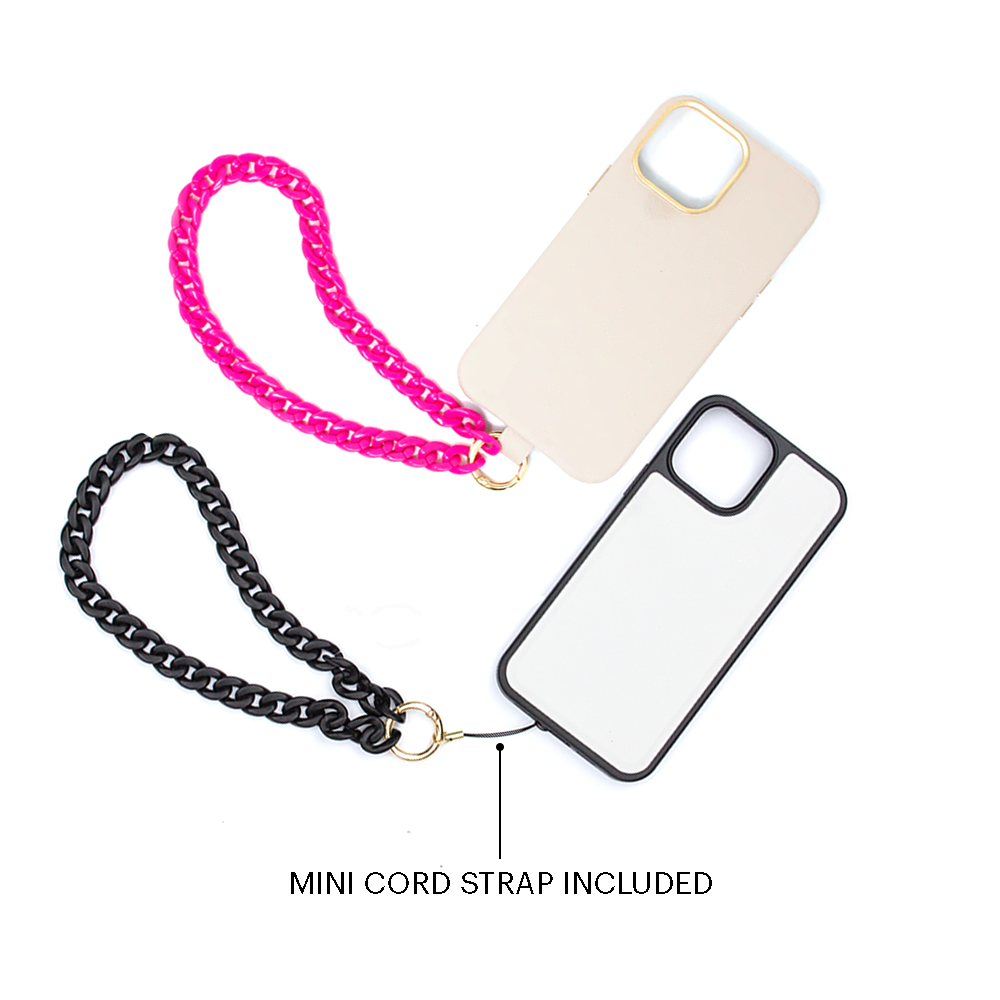 Chunky Strap - Clear featuring a stylish design with acrylic material and metal clamp, perfect for MAAD Collective iPhone cases.