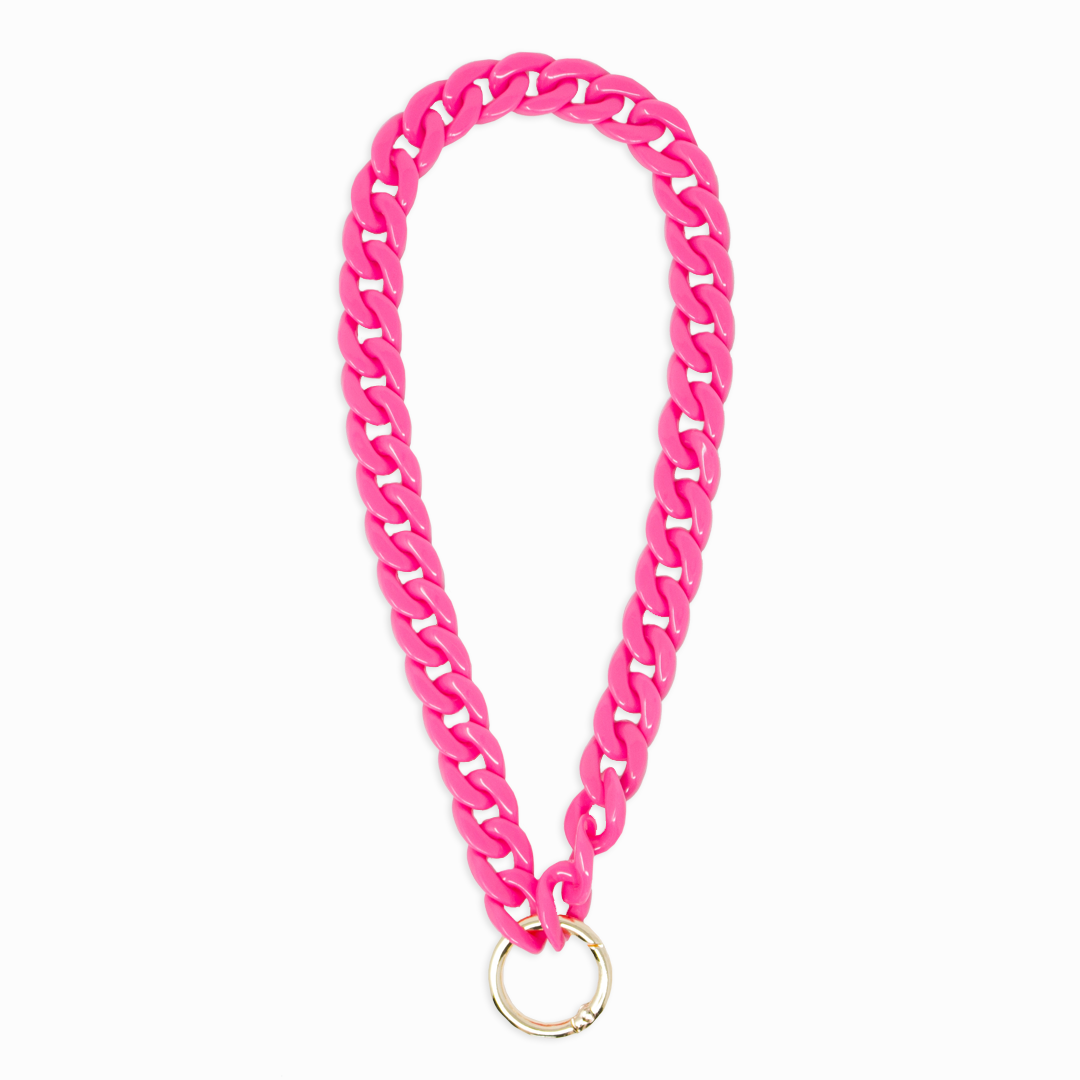 Hot Pink Chunky Strap with metal clamp, perfect for MAAD Collective iPhone cases.