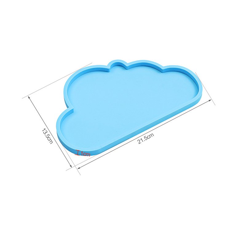 Blue cloud-shaped tray dimensions.