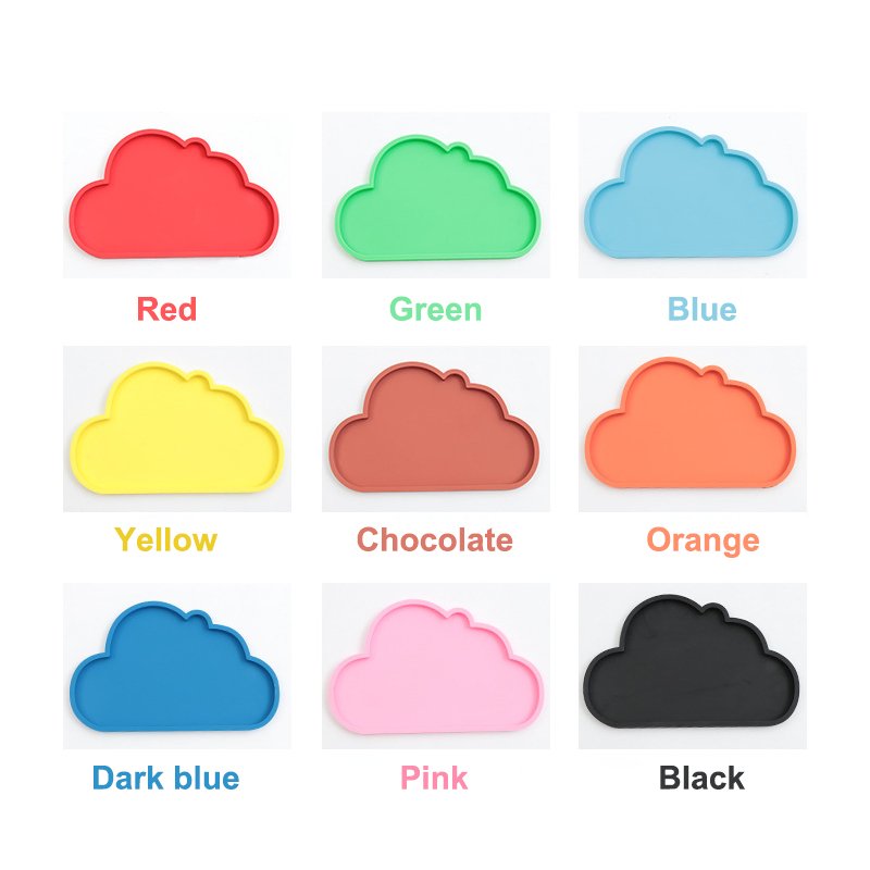 Colored cloud-shaped trays display.