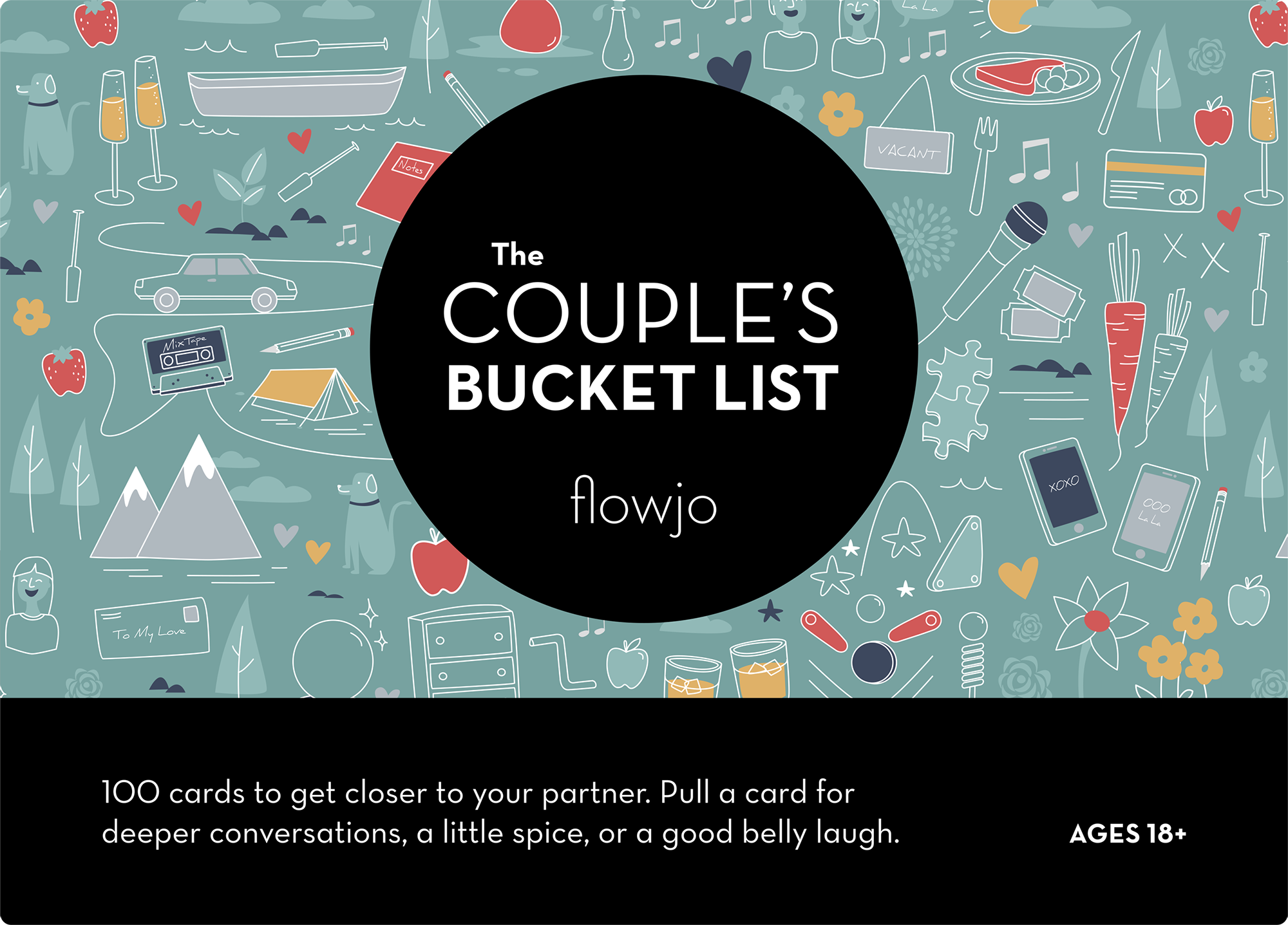 Couples Bucket List game box with 100 date night idea cards, beautifully designed for couples to create lasting memories together.