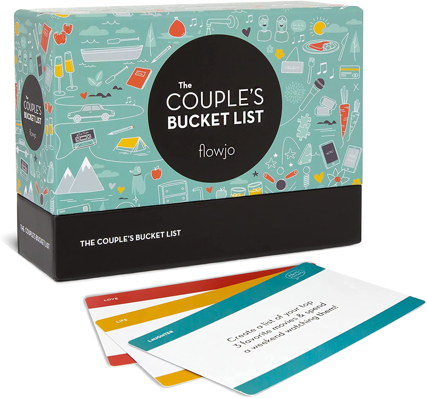 Couples Bucket List game box with 100 date night idea cards, beautifully designed for couples to create lasting memories together.