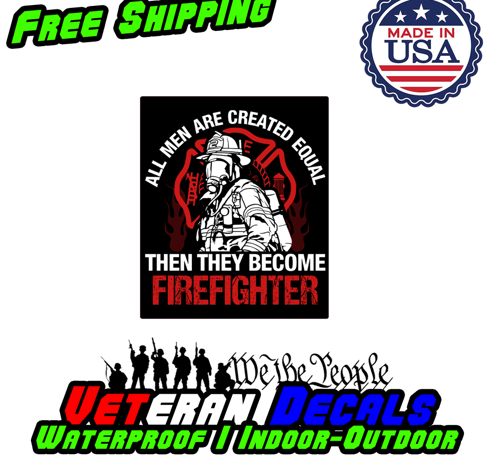 Created Equal IAFF Vinyl Sticker Decal on a clean surface, showcasing its vibrant design and premium quality.