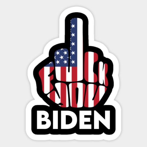 Fuc* Biden Vinyl Decal displayed on a car window, showcasing bold lettering and vibrant colors.