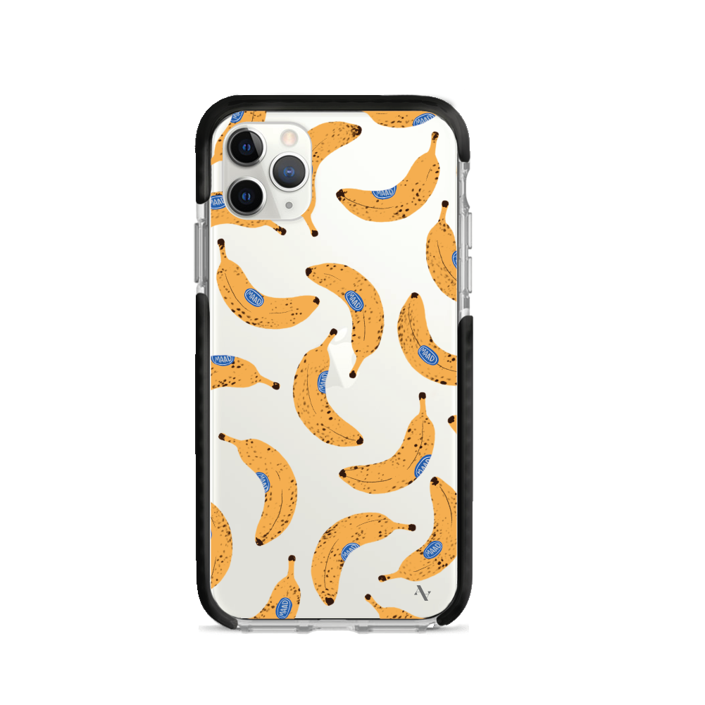 Go Bananas clear case for iPhone 11 Pro Max, showcasing a slim and protective design with transparent material.