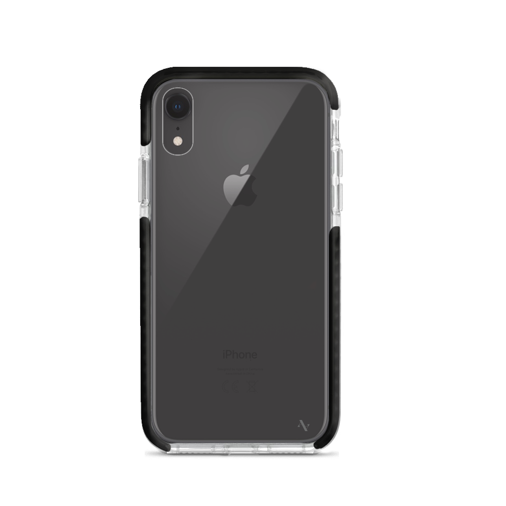 GOLF le MAAD Bump clear case for iPhone XR, showcasing its slim design and customizable features.