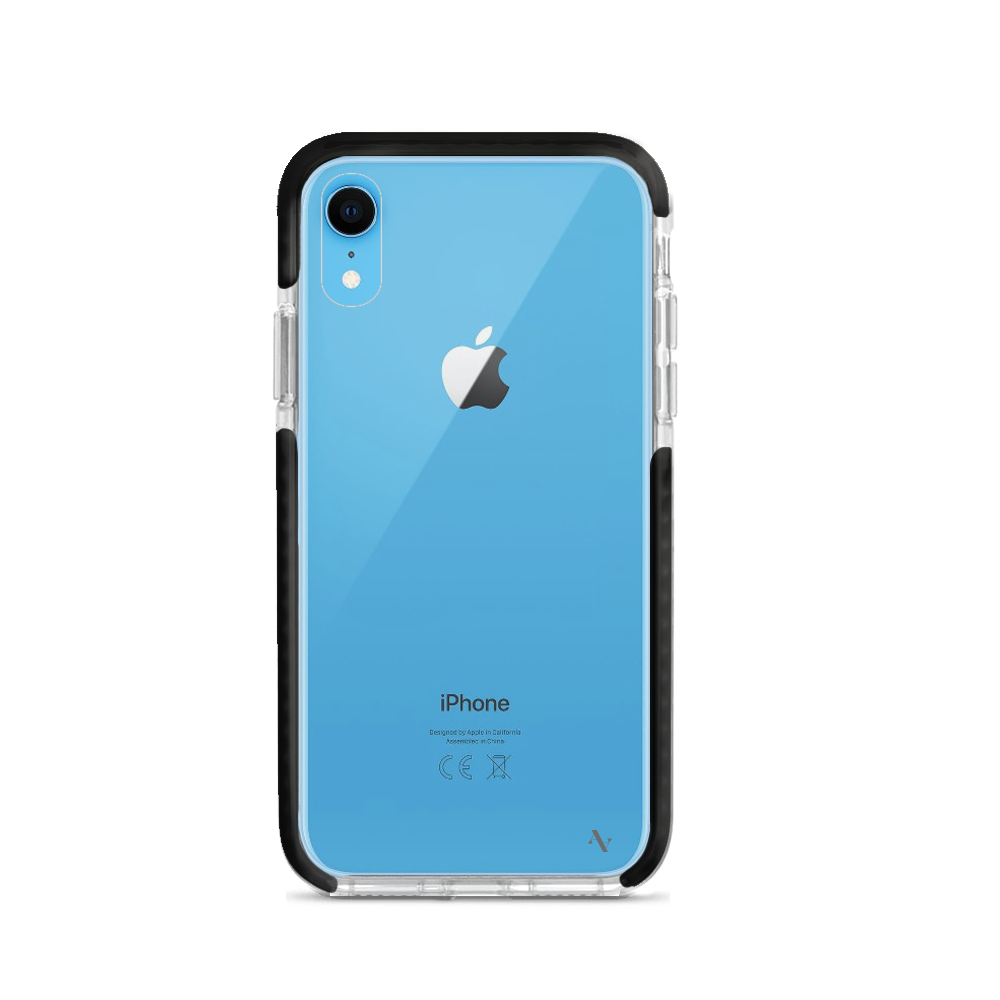 GOLF le MAAD Bump clear case for iPhone XR, showcasing its slim design and customizable features.