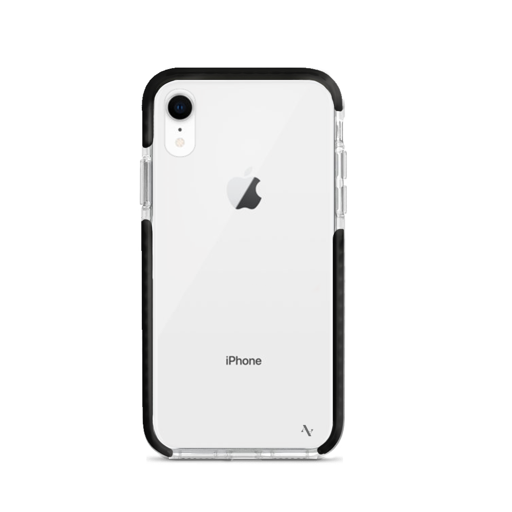 GOLF le MAAD Bump clear case for iPhone XR, showcasing its slim design and customizable features.