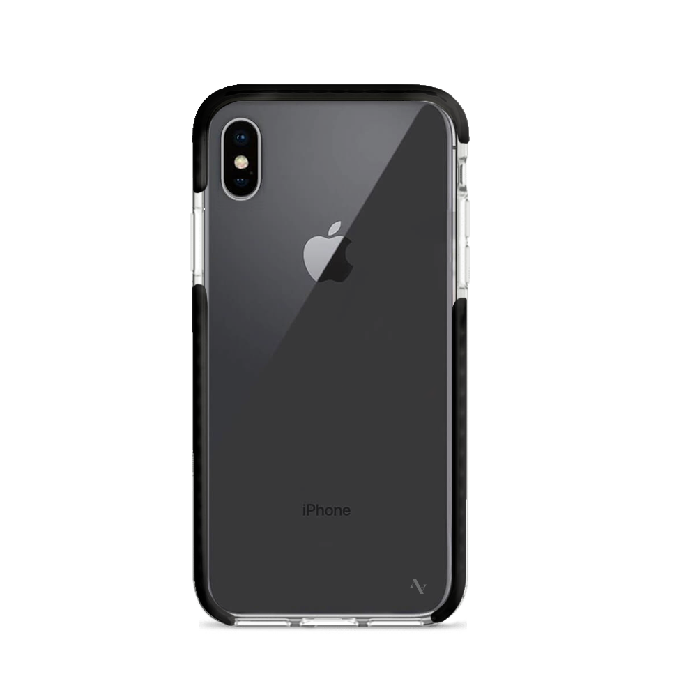 GOLF le MAAD Bump clear case for iPhone X/XS, showcasing its slim design and customizable features.