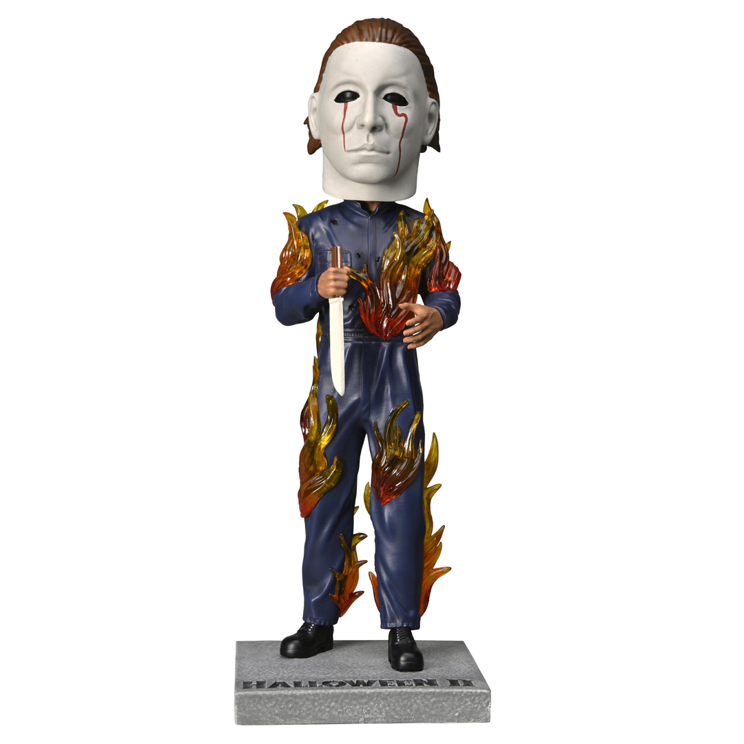 Halloween 2 Michael Myers on Fire Bobblehead, standing over 8 inches tall with a detailed hand-painted design.