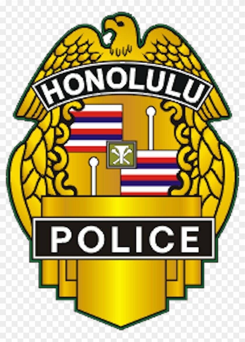 Honolulu Hawaii Police Department bumper sticker decal made from premium vinyl, showcasing support for local law enforcement.