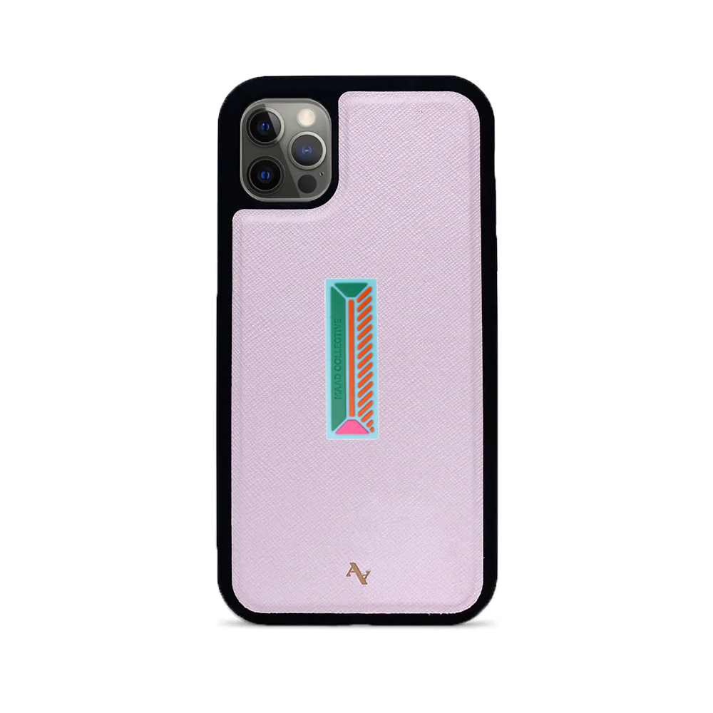 MAAD Stickers Alphabet for iPhone 12 Pro in blush color, showcasing customizable letters and eco-friendly design.