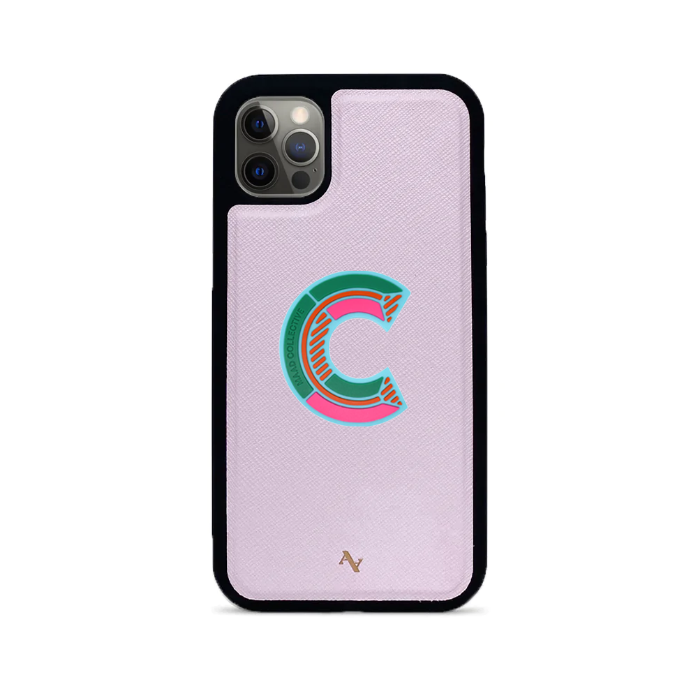 MAAD Stickers Alphabet for iPhone 12 Pro in blush color, showcasing customizable letters and eco-friendly design.