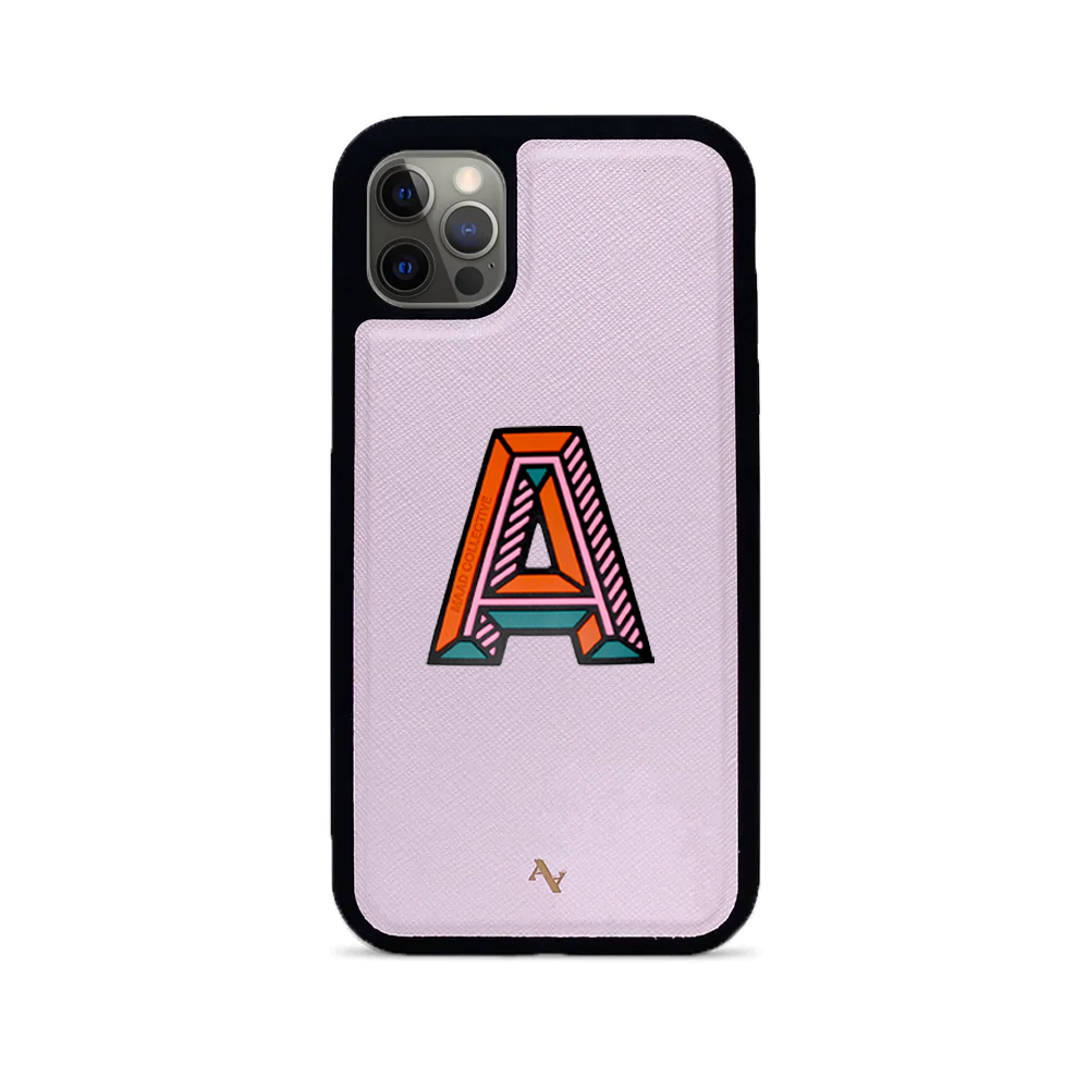 MAAD Stickers Alphabet for iPhone 12 Pro in blush color, showcasing customizable letters and eco-friendly design.