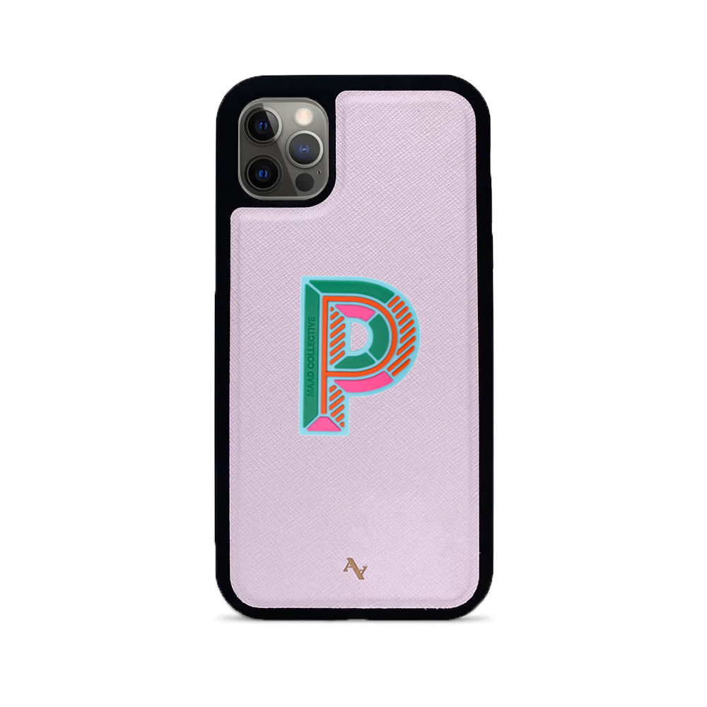 MAAD Stickers Alphabet for iPhone 12 Pro in blush color, showcasing customizable letters and eco-friendly design.