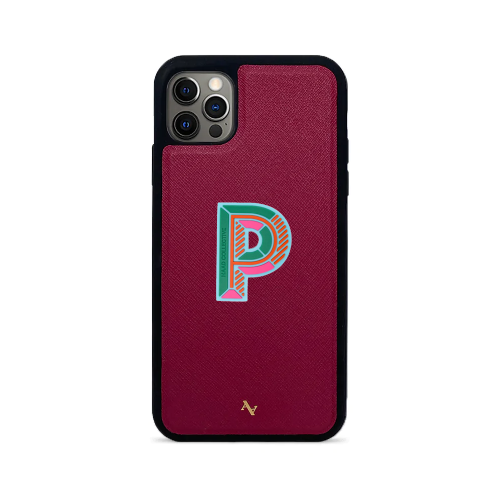 MAAD Stickers Alphabet for iPhone 12 Pro Max in vibrant red, showcasing customizable letters and symbols for personalization.