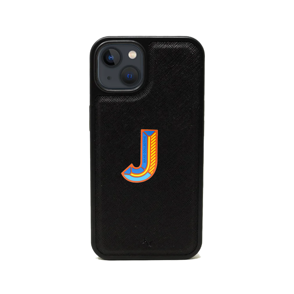 MAAD Stickers Alphabet for iPhone 13 Mini in black, showcasing customizable letters for personalization.