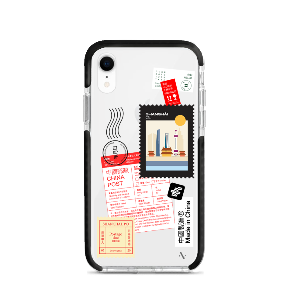 MAAD World iPhone XR Clear Case showcasing its slim and protective design, perfect for travelers.