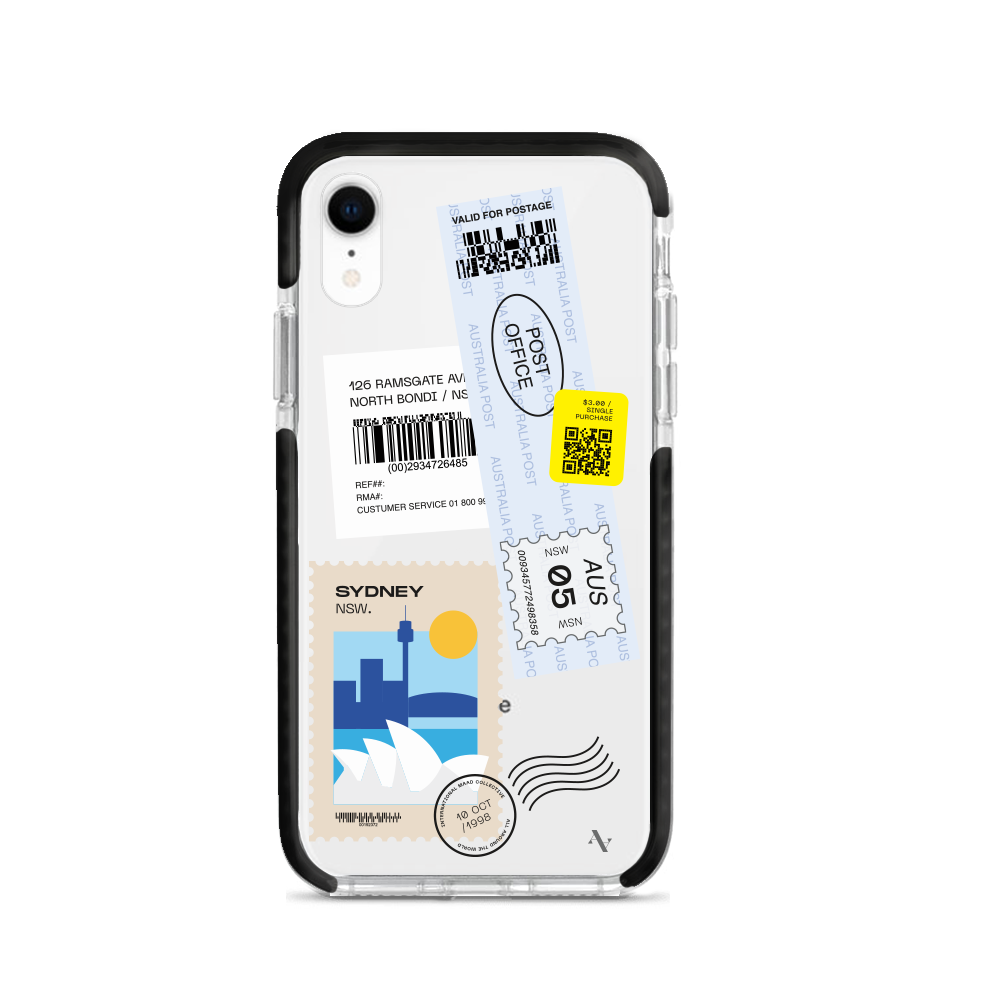 MAAD World iPhone XR Clear Case showcasing its slim and protective design, perfect for travelers.