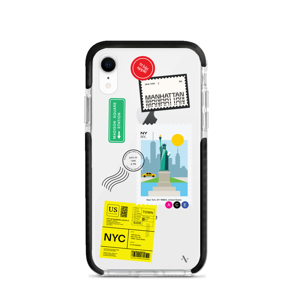 MAAD World iPhone XR Clear Case showcasing its slim and protective design, perfect for travelers.