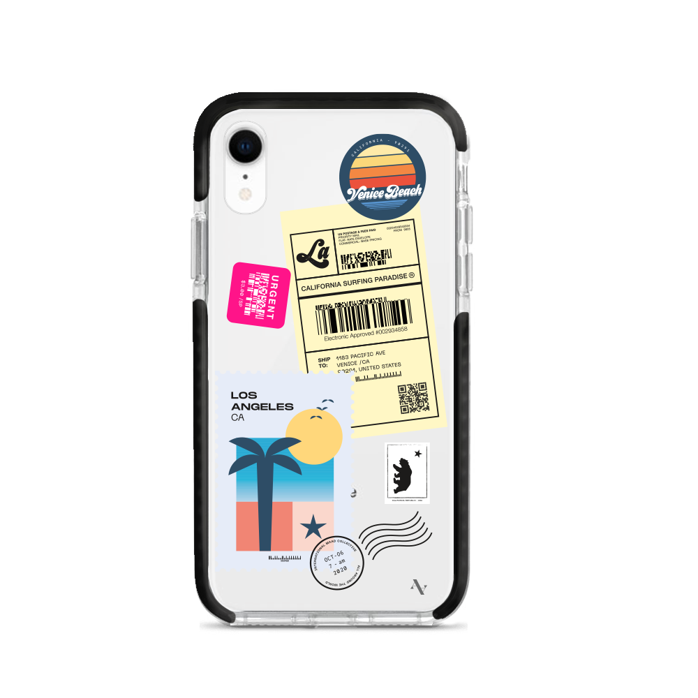 MAAD World iPhone XR Clear Case showcasing its slim and protective design, perfect for travelers.