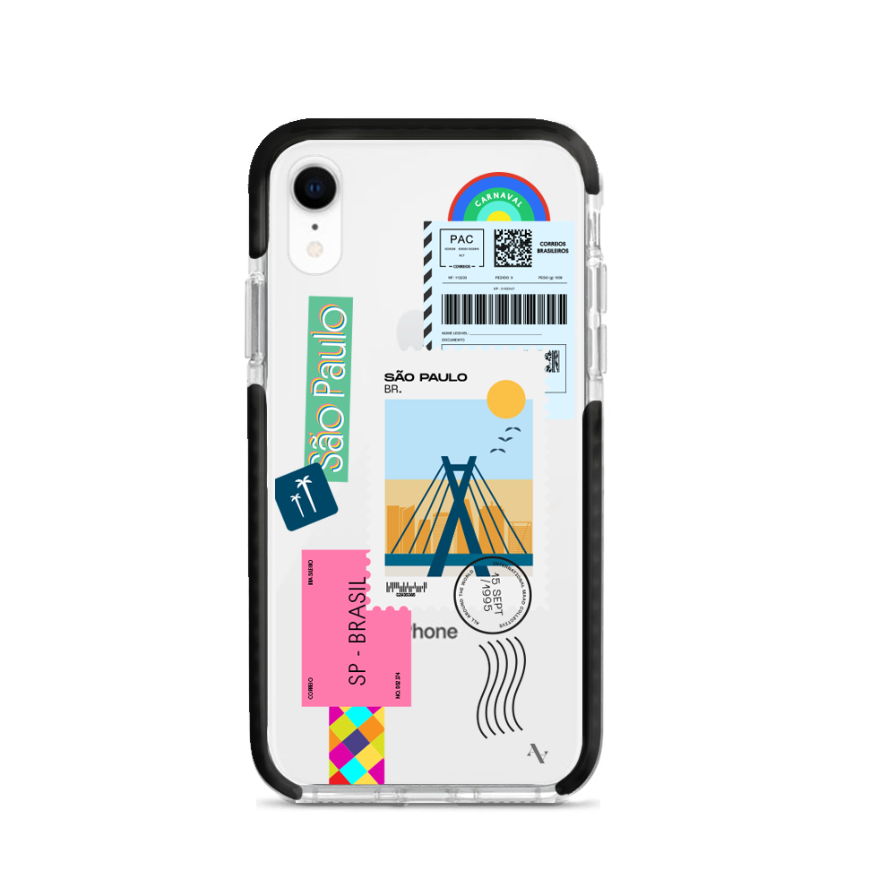 MAAD World iPhone XR Clear Case showcasing its slim and protective design, perfect for travelers.