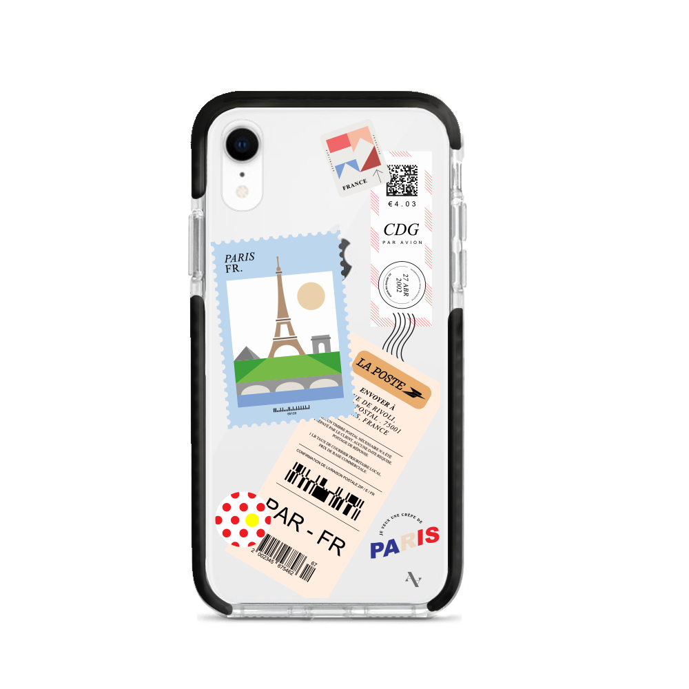 MAAD World iPhone XR Clear Case showcasing its slim and protective design, perfect for travelers.