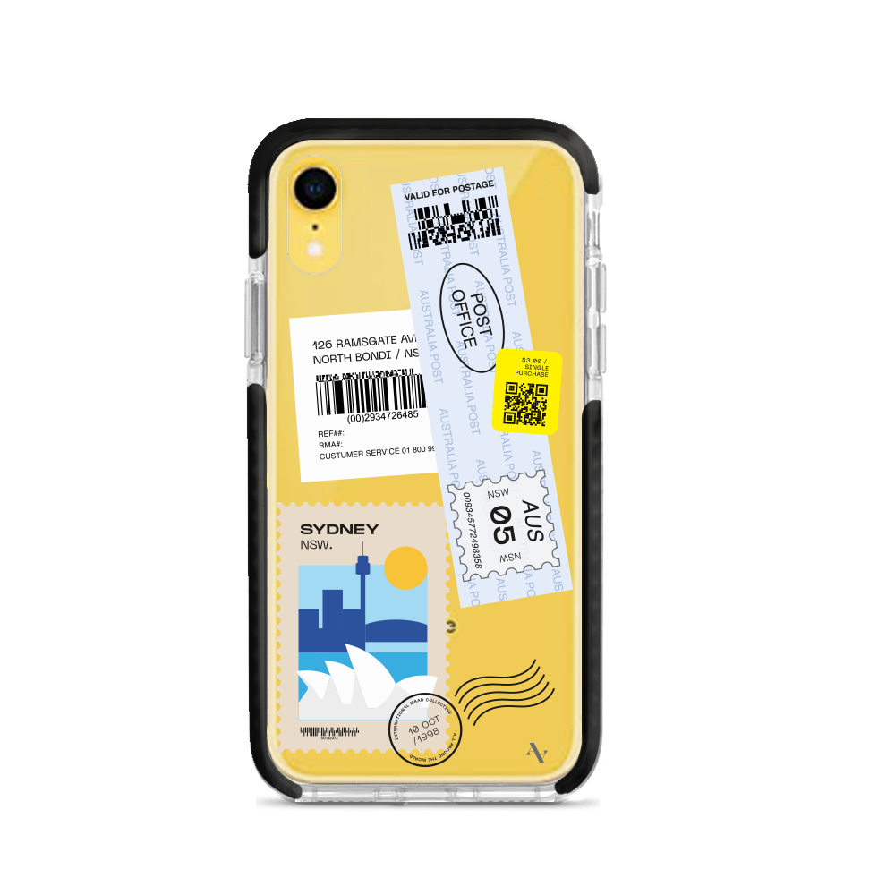 MAAD World iPhone XR Clear Case showcasing its slim and protective design, perfect for travelers.