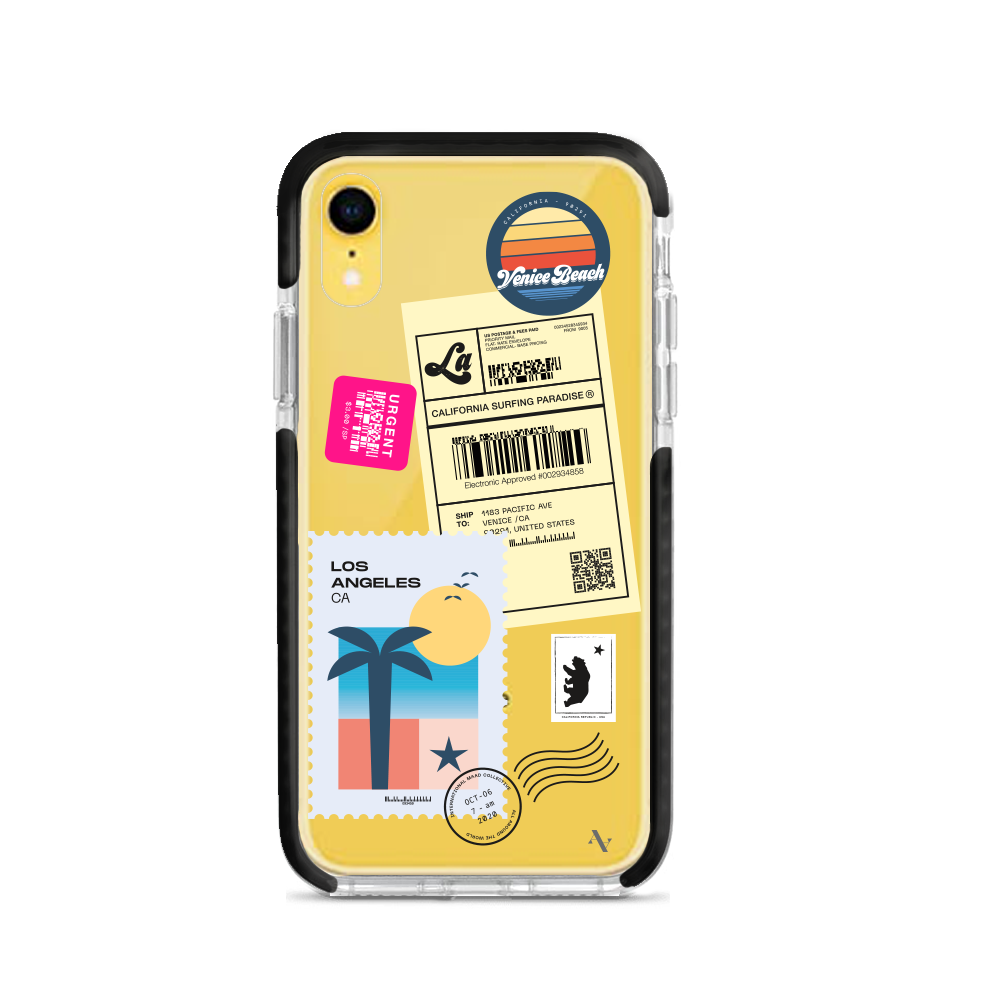 MAAD World iPhone XR Clear Case showcasing its slim and protective design, perfect for travelers.